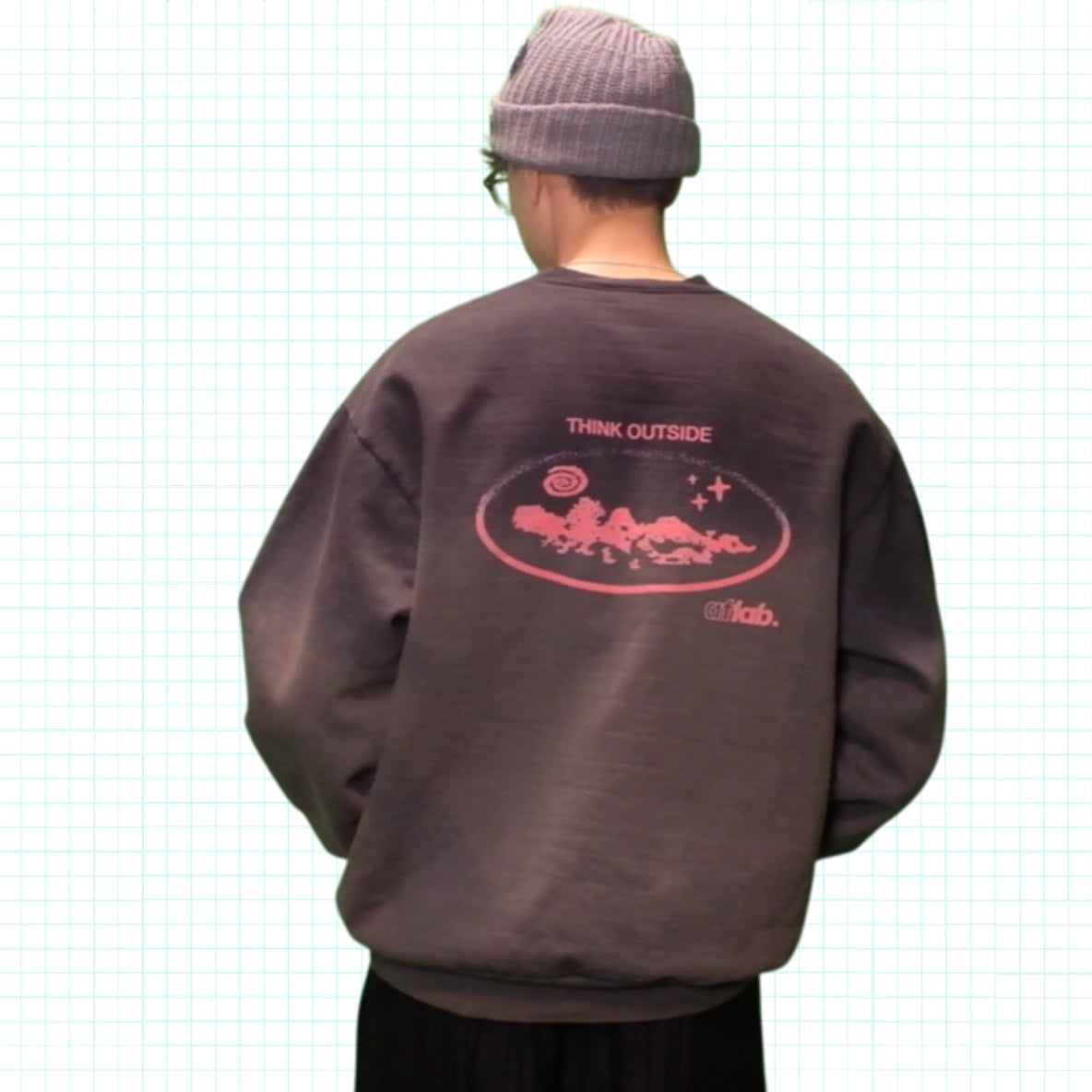 LIFE IS BUT A DREAM Dip Dye Ombré Sweatshirt - Black/Grey