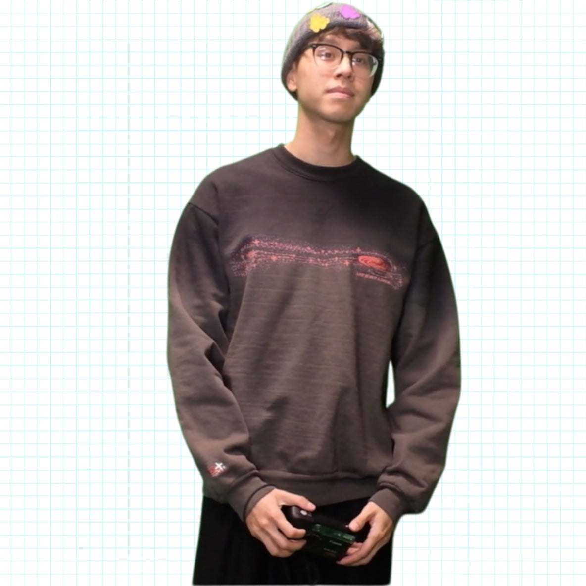 LIFE IS BUT A DREAM Dip Dye Ombré Sweatshirt - Black/Grey