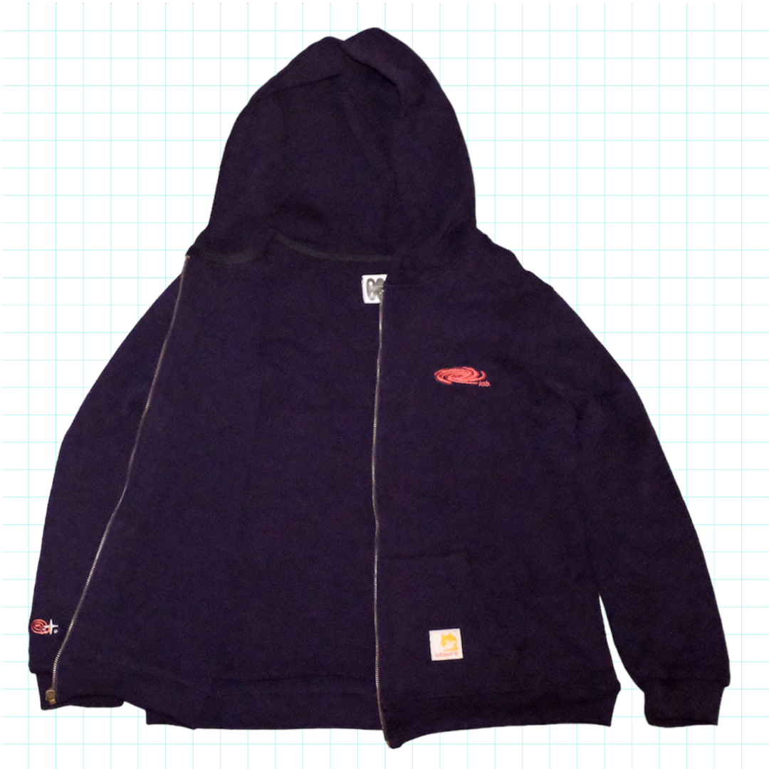 Labware Waffle Thermal Zip Up Hoodie - Eggplant