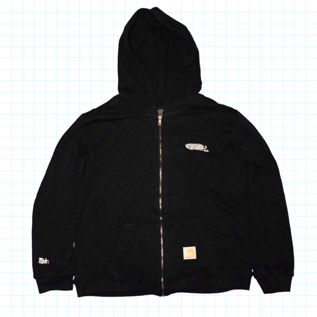 Labware Waffle Thermal Zip Up Hoodie - Black