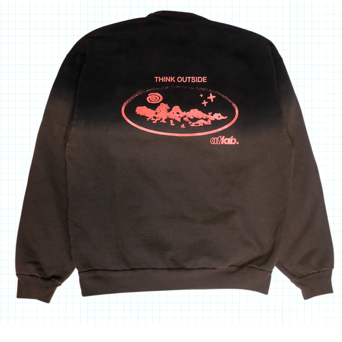 LIFE IS BUT A DREAM Dip Dye Ombré Sweatshirt - Black/Grey