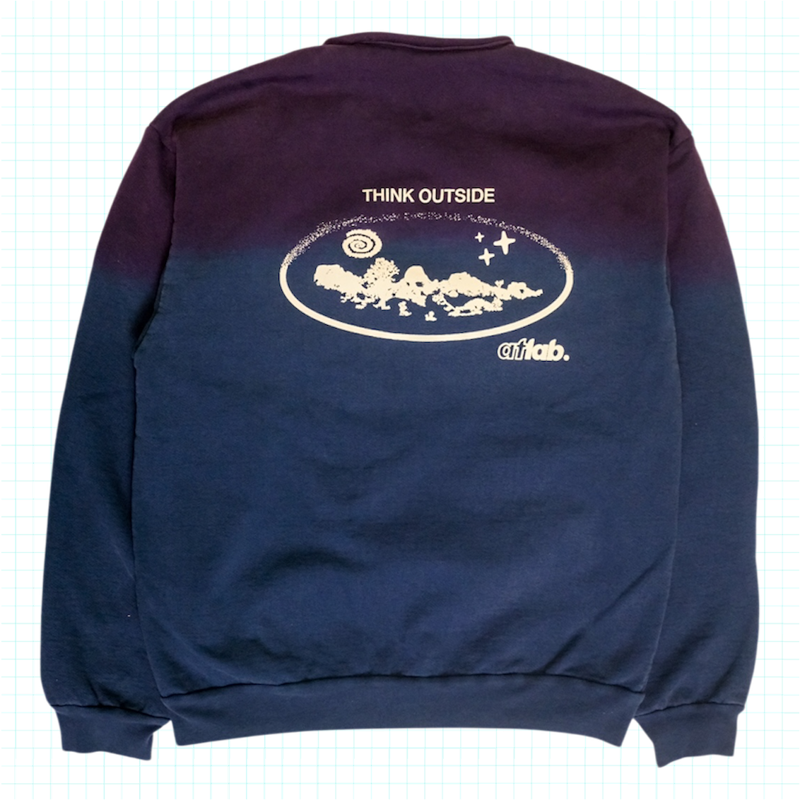 LIFE IS BUT A DREAM Dip Dye Ombré Sweatshirt - Purple/Navy