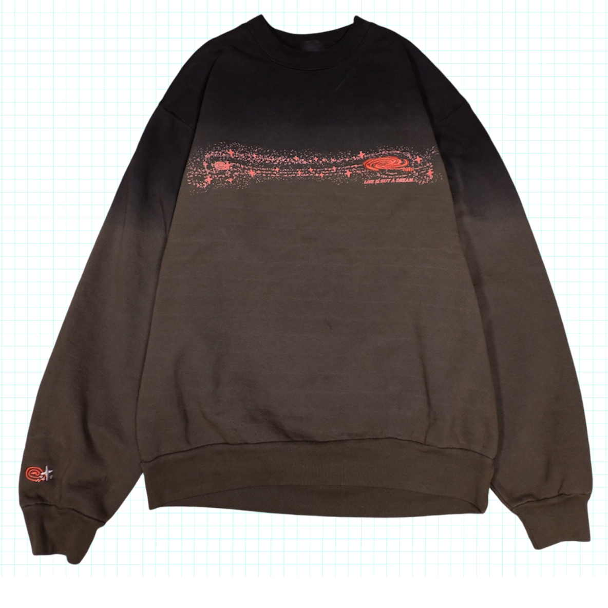 LIFE IS BUT A DREAM Dip Dye Ombré Sweatshirt - Black/Grey
