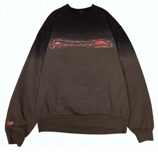 LIFE IS BUT A DREAM Dip Dye Ombré Sweatshirt - Black/Grey