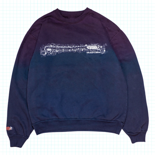 LIFE IS BUT A DREAM Dip Dye Ombré Sweatshirt - Purple/Navy