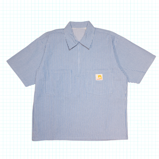 Labware Half-Zip Work Shirt - Blue Stripe