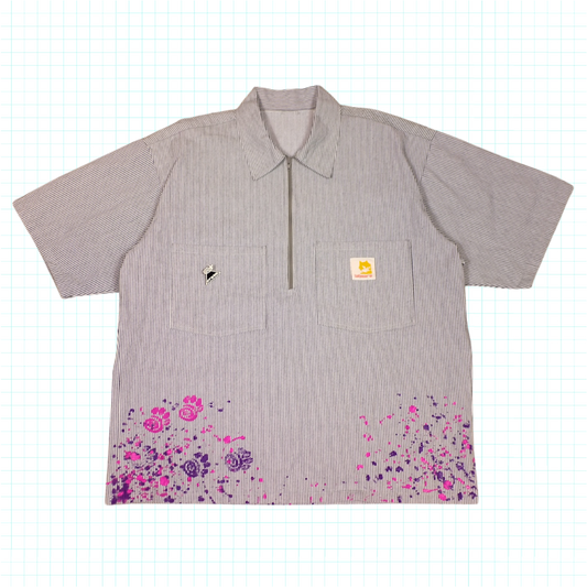 Labware Half-Zip Work Shirt - Hickory Stripe (Gram-Stained)