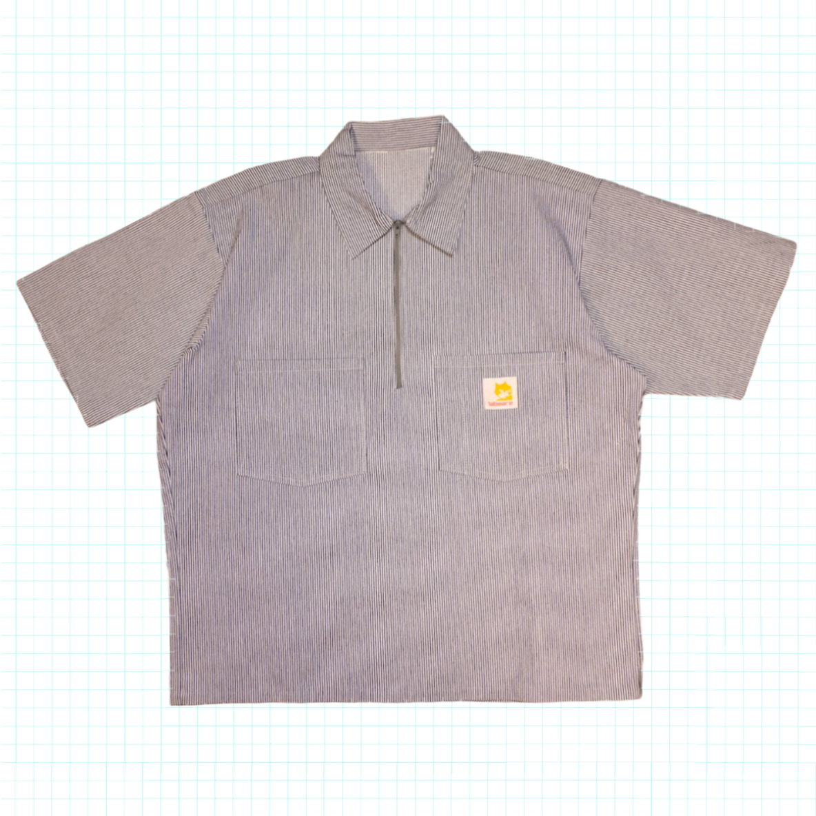Labware Half-Zip Work Shirt - Hickory Stripe
