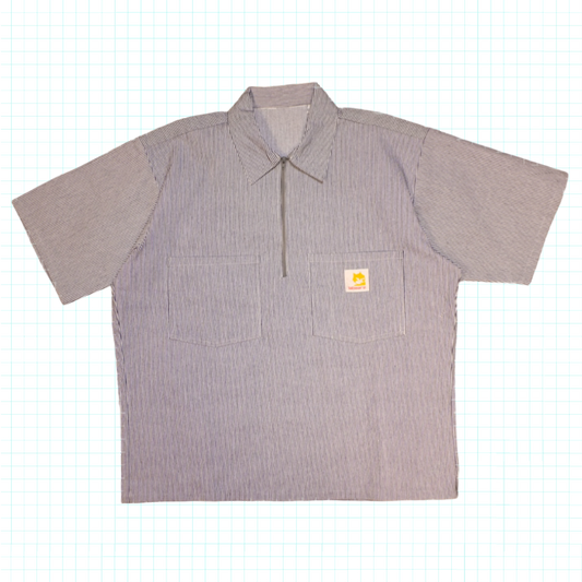 Labware Half-Zip Work Shirt - Hickory Stripe