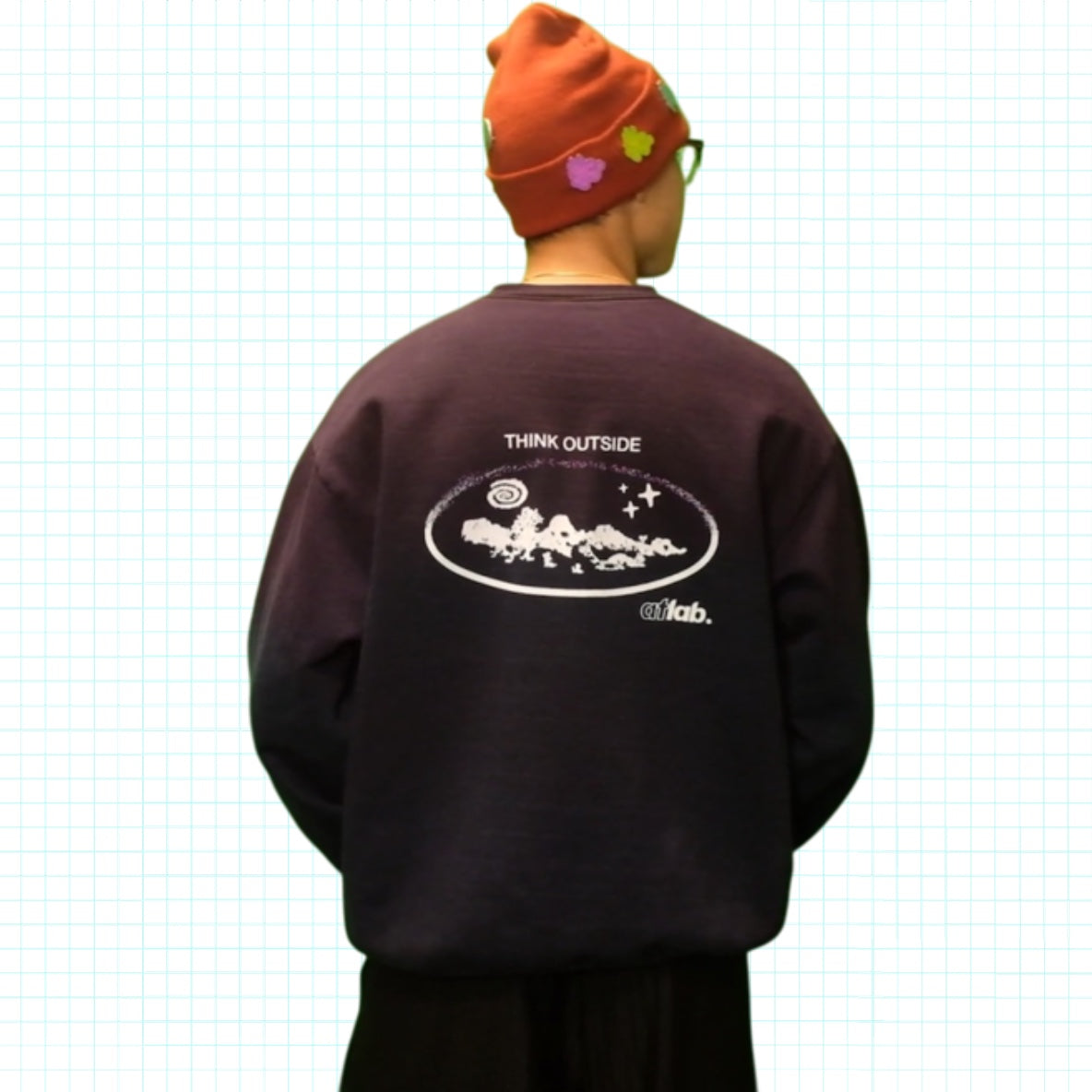 LIFE IS BUT A DREAM Dip Dye Ombré Sweatshirt - Purple/Navy