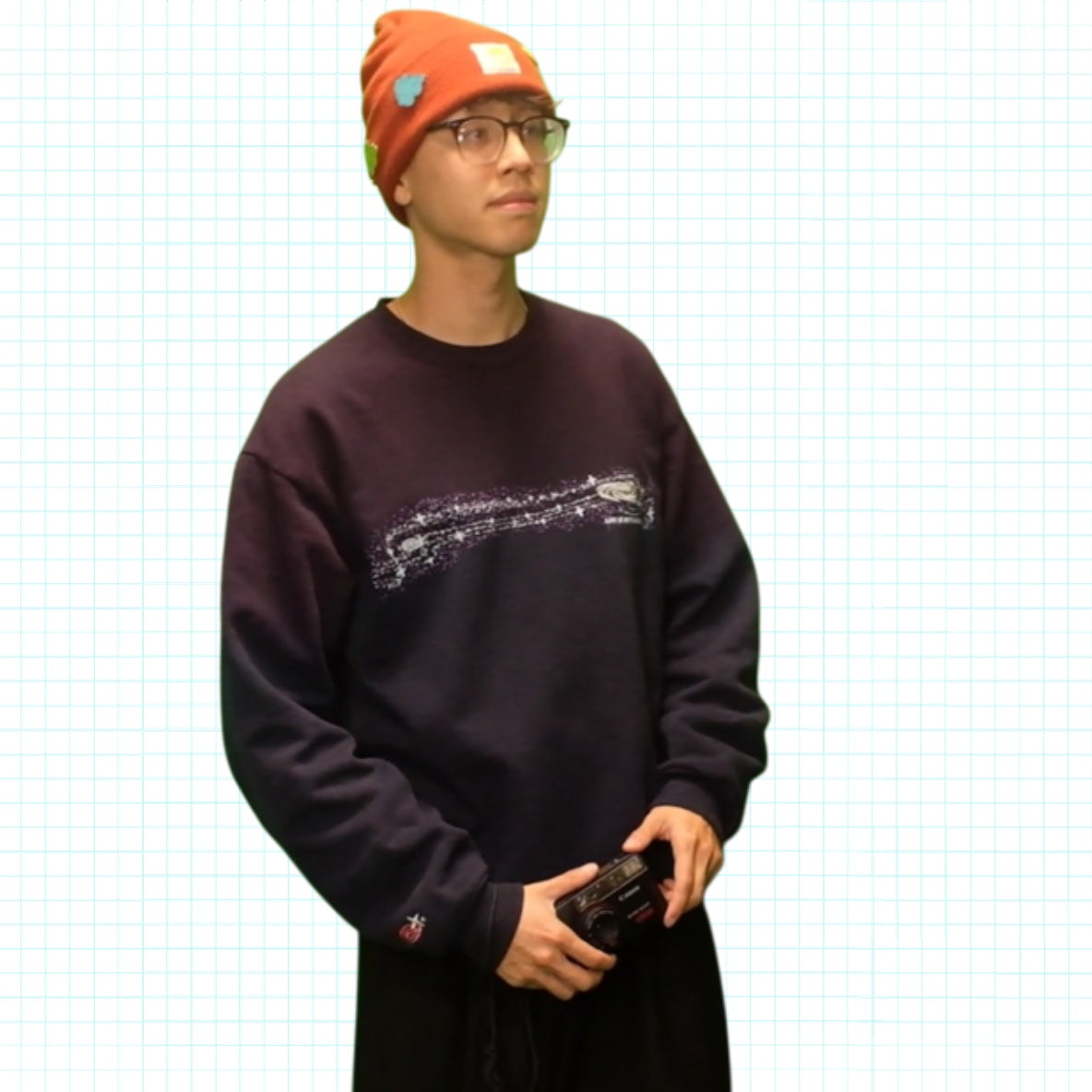 LIFE IS BUT A DREAM Dip Dye Ombré Sweatshirt - Purple/Navy