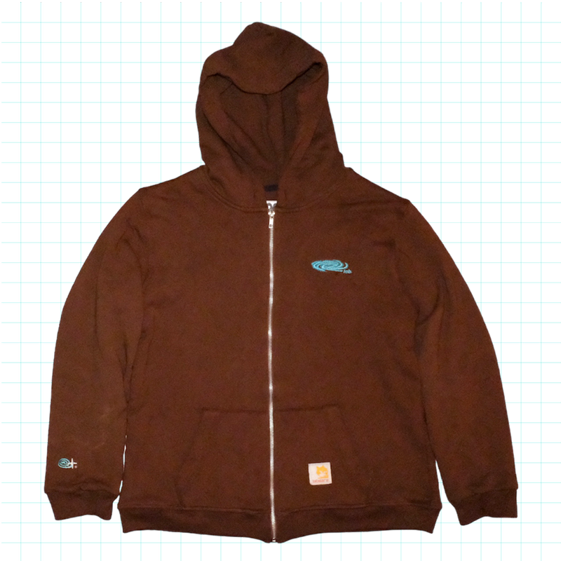 Labware Waffle Thermal Zip Up Hoodie - Brown