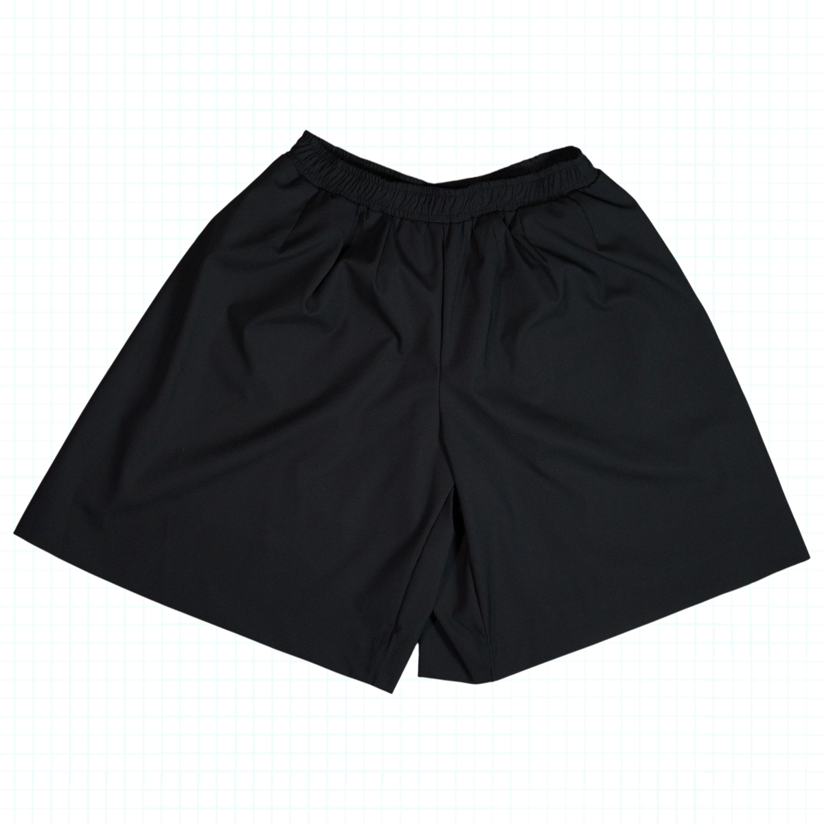Micro Stripe Denim Pleated Box Shorts