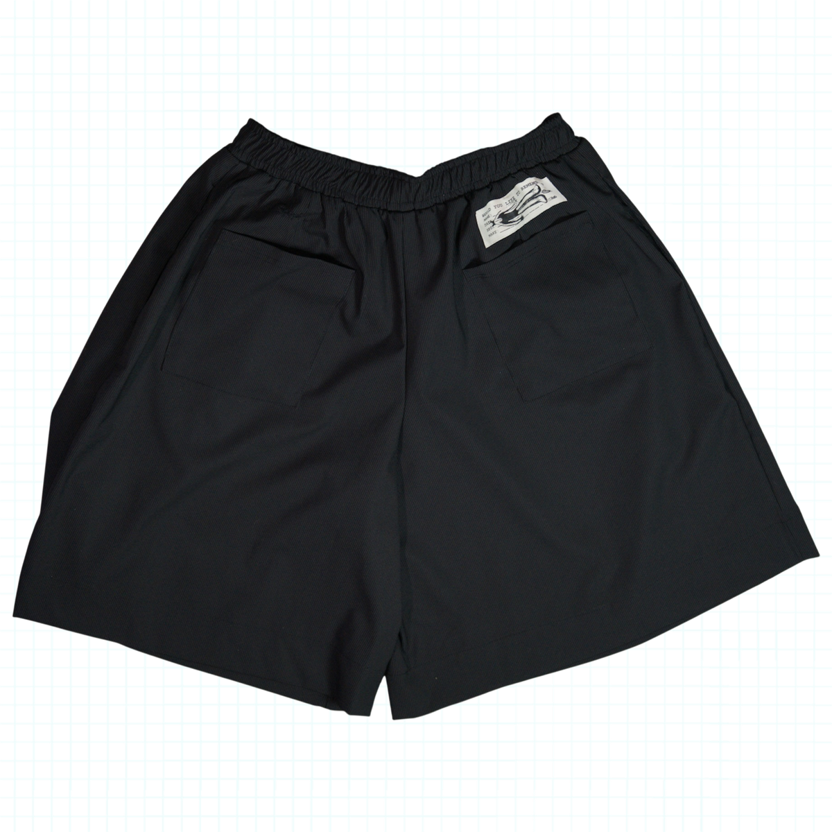 Hand Embroidered Micro Stripe Denim Pleated Box Shorts