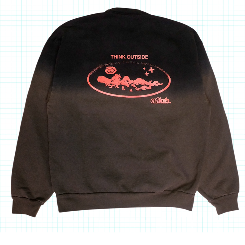 LIFE IS BUT A DREAM Dip Dye Ombré Sweatshirt - Black/Grey