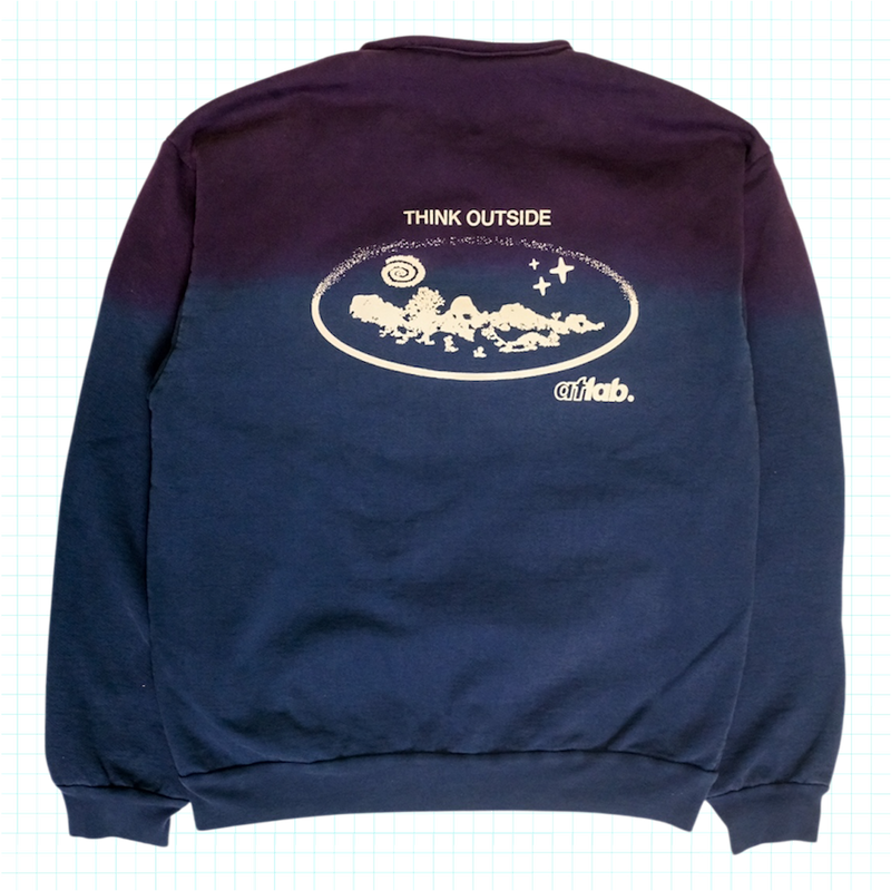 LIFE IS BUT A DREAM Dip Dye Ombré Sweatshirt - Purple/Navy