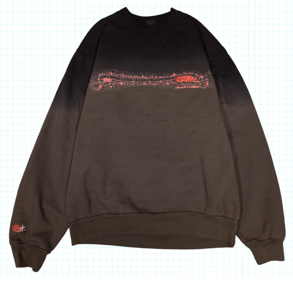 LIFE IS BUT A DREAM Dip Dye Ombré Sweatshirt - Black/Grey
