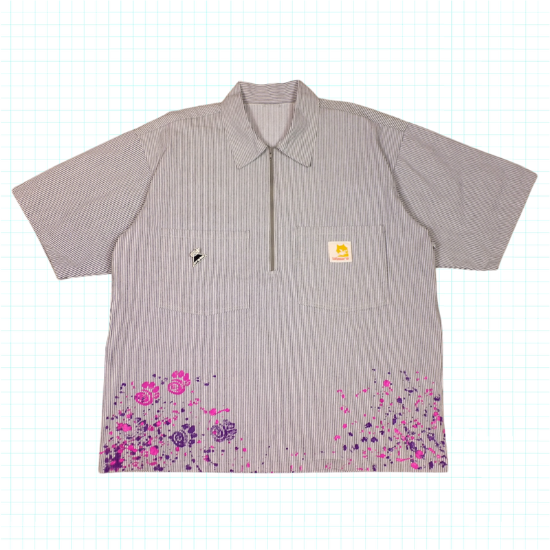 Labware Half-Zip Work Shirt - Hickory Stripe (Gram-Stained)
